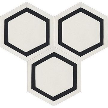 Hex Frame White 04 Cement Tile by Original Mission Tile - view 6