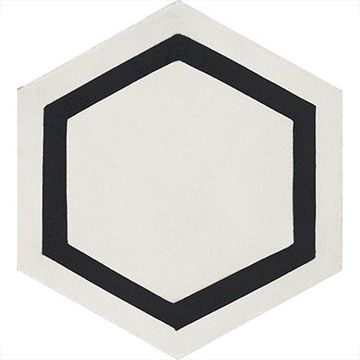 Hex Frame White 04 Cement Tile by Original Mission Tile - view 7