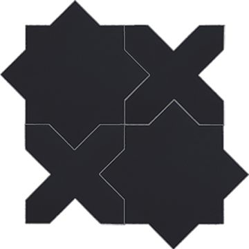 Star And Cross S-101 Black 6×6 Cement Tile by Original Mission Tile - view 6