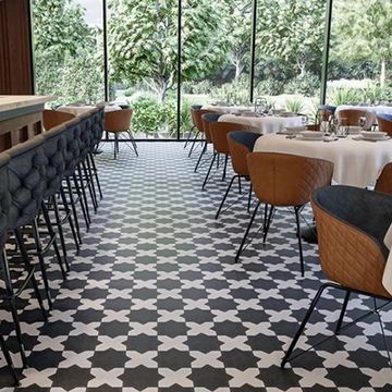 Star And Cross S-101 Black 6×6 Cement Tile by Original Mission Tile - view 2