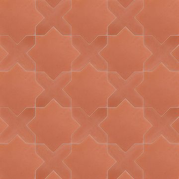 Star And Cross S-107 Terracotta 6×6 Cement Tile by Original Mission Tile - view 2