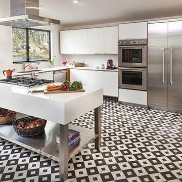 Checkered Black 01 Cement Tile by Original Mission Tile - view 4