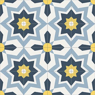 Terranea Blue 02 Cement Tile by Original Mission Tile - view 5