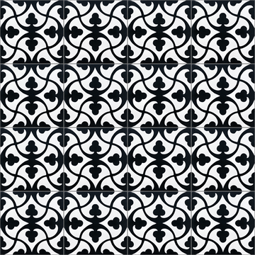 Trebol Ii Black 01 Cement Tile by Original Mission Tile - view 5