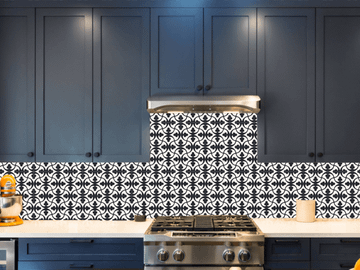 Trebol Ii Black 01 Cement Tile by Original Mission Tile - view 4