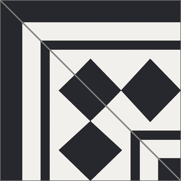 Ritz Border Black 01 Cement Tile by Original Mission Tile - view 5