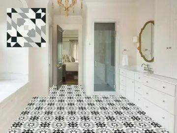 Casa Blanca Black 01 Cement Tile by Original Mission Tile - view 2