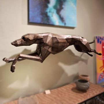 STEEL GREYHOUND sculpture by ICI ET LÀ - view 2