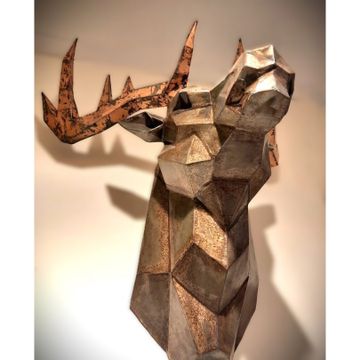 STEEL DEER trophy-sculpture by ICI ET LÀ - view 3