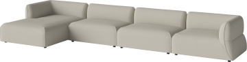 Arke garden sofa 4 modules with chaise longue 460 x 170 cm - left by Bolia - view 2