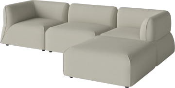 Arke garden sofa 3 modules with pouf 270 x 180 cm - right by Bolia - view 2