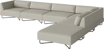 Orlando O2 garden sofa 6 modules with open end - right - incl. cushions by Bolia - view 2