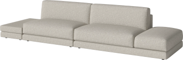Avelou 3 Modules Large back w. open end pouf - right and side table - left by Bolia - view 2