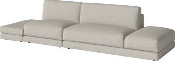 Avelou 3 Modules Small back w. open end pouf - right and side table - left by Bolia - view 2