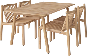 Patio garden dining set (4 chairs and table L160 cm) by Bolia - view 2