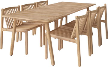 Patio garden dining set (6 chairs and table L220 cm) by Bolia - view 2