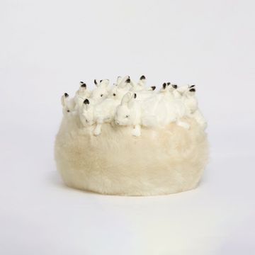 Mini pouf bunny fluffy balls by APcollection srl - view 2