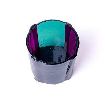 Four Lines Vase - Clear Aqua, Purple by corsi design - view 5
