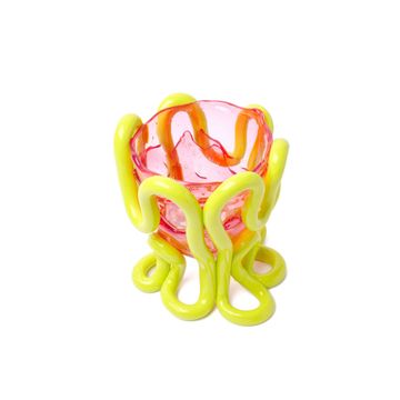 Indian Summer Vase S - Clear Light Ruby, Fluo Yellow by corsi design - view 3