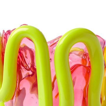 Indian Summer Vase - Clear Pink And Matt Lime by corsi design - view 4