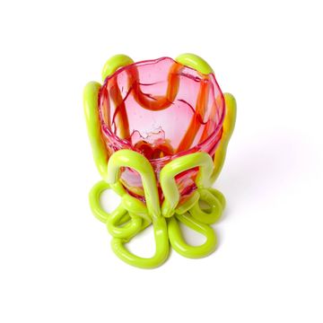 Indian Summer Vase - Clear Pink And Matt Lime by corsi design - view 3
