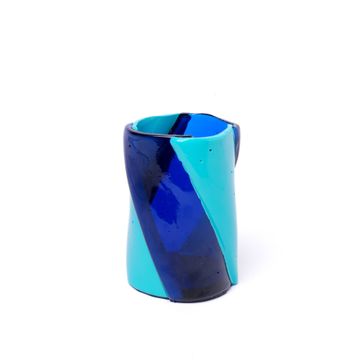 Twirl Vase - Clear Blue, Turquoise by corsi design - view 2