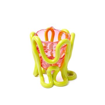 Indian Summer Vase S - Clear Light Ruby, Fluo Yellow by corsi design - view 5