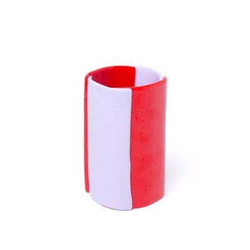 Four Lines Vase - Matt Coral, Lilac by corsi design - view 2