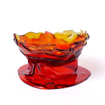 Big Collina Vase Extra Colour - Clear Amber And Dark Ruby by corsi design - view 6