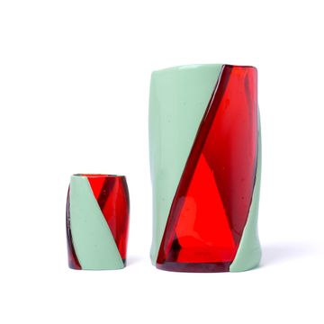 Twirl Vase - Clear Red, Mint by corsi design - view 5