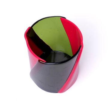 Twirl Vase - Clear Bottle Green, Fuchsia by corsi design - view 5
