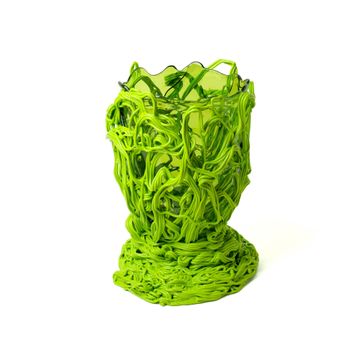 Spaghetti Special Vase L - Clear Bottle Green, Lime by corsi design - view 2