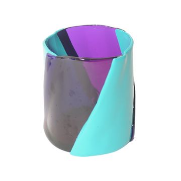 Twirl Vase - Clear Purple, Matt Turquoise by corsi design - view 3