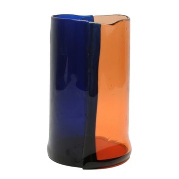 Two Lines Vase - Clear Light Ruby And Clear Blue by corsi design - view 3