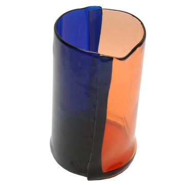 Two Lines Vase - Clear Light Ruby And Clear Blue by corsi design - view 4