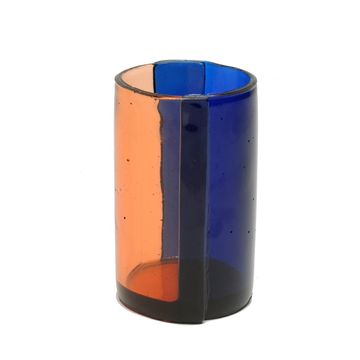 Two Lines Vase - Clear Light Ruby And Clear Blue by corsi design - view 6