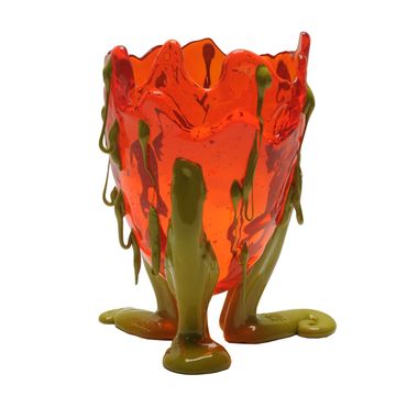 Clear Special Vase - Clear Orange, Matt Dusty Green by corsi design - view 2