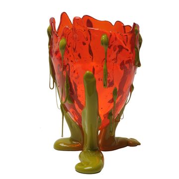 Clear Special Vase - Clear Orange, Matt Dusty Green by corsi design - view 3