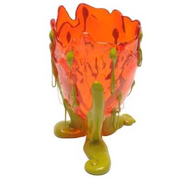 Clear Special Vase - Clear Orange, Matt Dusty Green by corsi design - view 5