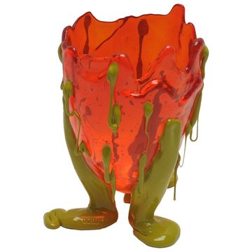 Clear Special Vase - Clear Orange, Matt Dusty Green by corsi design - view 6