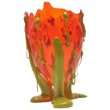 Clear Special Vase - Clear Orange, Matt Dusty Green by corsi design - view 4
