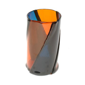 Twirl Vase - Clear Emerald And Clear Orange by corsi design - view 2
