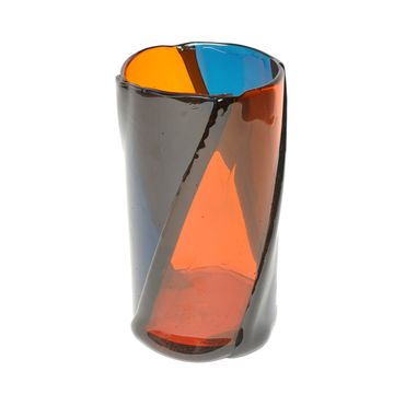Twirl Vase - Clear Emerald And Clear Orange by corsi design - view 3