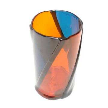 Twirl Vase - Clear Emerald And Clear Orange by corsi design - view 4