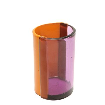 Two Lines Vase - Clear Lilac And Matt Pumpkin by corsi design - view 3