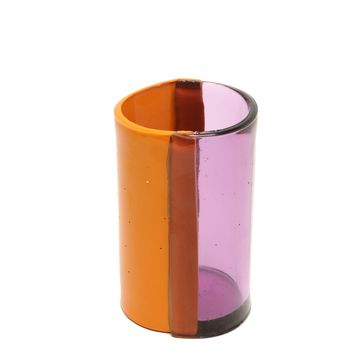 Two Lines Vase - Clear Lilac And Matt Pumpkin by corsi design - view 2