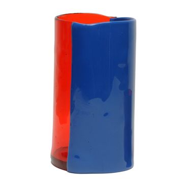 Two Lines Vase - Clear Red And Matt Dark Lavender by corsi design - view 2