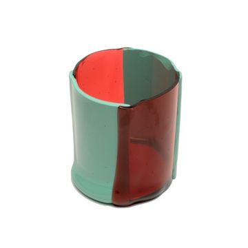 Four Lines Vase - Clear Fuchsia And Matt Mint by corsi design - view 2