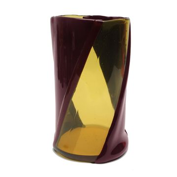 Twirl Vase - Clear Yellow And Matt Aubergine by corsi design - view 2