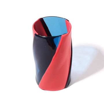 Twirl Vase - Clear Light Blue And Matt Sorbet by corsi design - view 2
